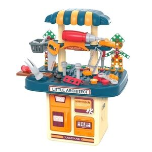 Kids Toddlers Tool Bench/ 2 in 1 Kids Construction Workbench w/Electric Drill